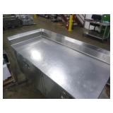 Stainless Double Sink with Stainless Shelves