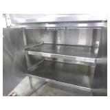 Stainless Double Sink with Stainless Shelves