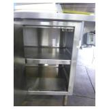 Stainless Double Sink with Stainless Shelves