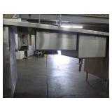 Stainless Double Sink with Stainless Shelves