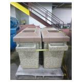 4 Cement Garbage Cans