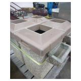 4 Cement Garbage Cans
