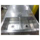Stainless Work Table with Double Sink