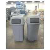 2 Toter Plastic Garbage Cans