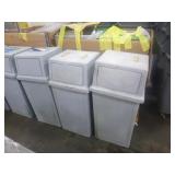 3 Rubbermaid Plastic Garbage Contaners