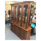 WOOD AND GLASS HUTCH / CABINET