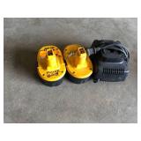 DeWalt Two DW9096 18V Battery Packs, DW9116 7.2V-18V 1 Hour Charger