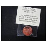 6 2000 Liberian $10 Coins and 4 1/4 oz Copper Medallions