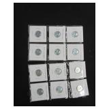 12 Steel Pennies 1943 P