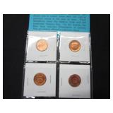 3 1909 1 Cent 2009 1 Cent Set Westward 5 Cent and Mint Medallions Sports Cards