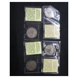 4 Mexican "Un Peso" 10% Silver