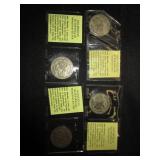 4 Mexican "Un Peso" 10% Silver