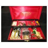 Old Jewelry Box With Jewelry Inside