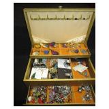 Old Jewelry Box With Jewelry Inside