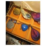 Old Jewelry Box With Jewelry Inside