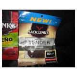 Total 0f 30 : Peppered, Siracha, Jalapeno, Teriyaki, Hickory Smoked bags of beef jerky. Plus peppered, garlic, sweet&hot jerky sticks