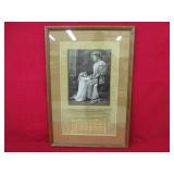 1913 framed advertising calendar