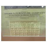 1913 framed advertising calendar