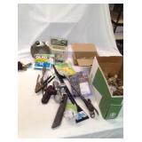 Bathroom and Kitchen Hardware - Miter box with Saw - Craftsman Drill - and Garage items