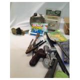 Bathroom and Kitchen Hardware - Miter box with Saw - Craftsman Drill - and Garage items