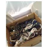 Box of Small Antique Wheels - Power cords, Some ends cut off, 2 Step Stools,