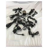 Box of Small Antique Wheels - Power cords, Some ends cut off, 2 Step Stools,