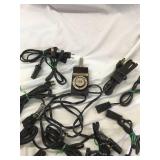 Box of Small Antique Wheels - Power cords, Some ends cut off, 2 Step Stools,