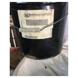 Metal mop bucket, wooden baskets, two metal pails, 2 wooden crates and 2 old bottles Germany beer.