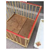 Nockonwood Playpen Antique Vintage Old Crib Wooden and table