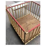Nockonwood Playpen Antique Vintage Old Crib Wooden and table