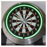 Neon Dartboard Clock
