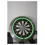 Neon Dartboard Clock