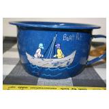 Squirrel Figurines and Enamel Bucket