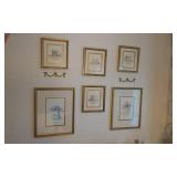 Gold Frame Tea Pot & Tea Cup Art Signed By Sandy Lyman Clough