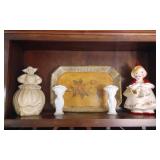 Dutch Girl Cookie Jar, Little Red Riding Hood Cookie Jar (Hall & Kane), Tray & 2-Vases