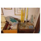 Lot Of Candles and Assorted Candle Holders, Related