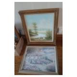 2-Large Ornate Framed Canvas 26x30