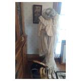 Dress Form Wearing Vintage Clothing, Shoes, Hats, Hat Box