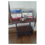 Vintage Magazine Rack/Side Table, Includes Lot Of Assorted Books