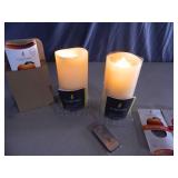 2 Scented Luminara Candles with Remote and Scent Pods