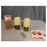 2 Scented Luminara Candles with Remote and Scent Pods