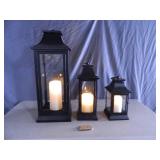 3 Genuine Luminara Lanterns with Luminara Flameless Candles 3 Genuine Luminara Lanterns with Luminara Flameless Candles