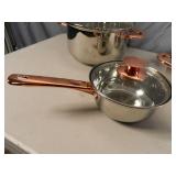 New 8 Piece Rose Gold Stainless Elle Decor Pot and Pan Set