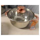 New 8 Piece Rose Gold Stainless Elle Decor Pot and Pan Set