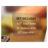 New 3 Piece Pre-Seasoned Cast Iron Pan Set New 3 Piece Pre-Seasoned Cast Iron Pan Set