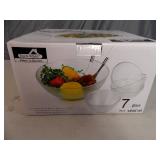 New 7 Piece Glass Salad Set