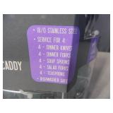 New 20 Piece Silverware Set with Chrome Caddy New 20 Piece Silverware Set with Chrome Caddy