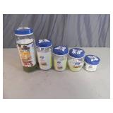 New 5 Piece Butterfly Canister Set