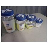 New 5 Piece Butterfly Canister Set