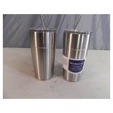 2 New Meadowcraft 20 oz Tumblers with Metal Straws 2 New Meadowcraft 20 oz Tumblers with Metal Straws